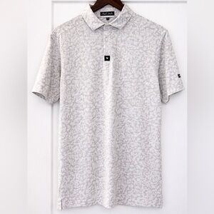 Bad Birdie Golf Polo Shirt Gray White Camo Print Performance Mens Medium